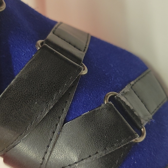 Christian Louboutin Nitoinimoi Bandage Suede Leather Blue Black Ankle Bo… - Picture 14 of 16